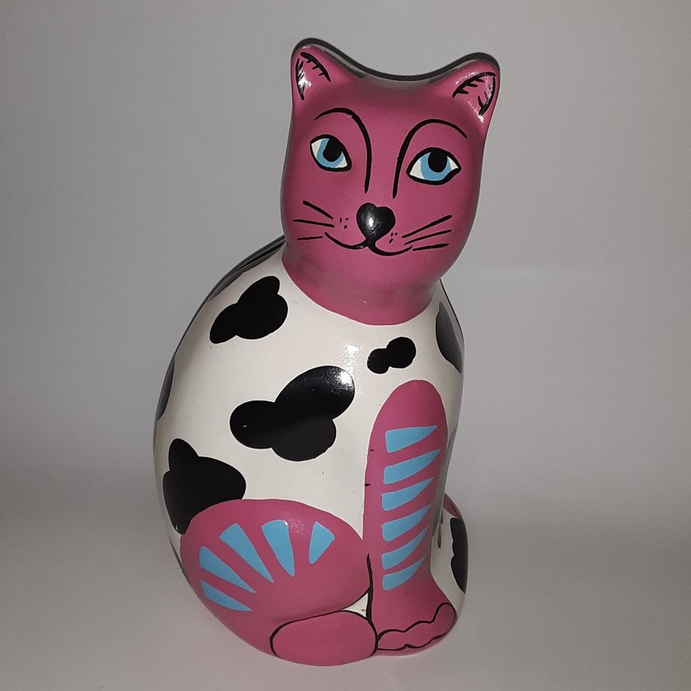 Unique Hand Painted Cat Bank - Kinchil, Yucatan